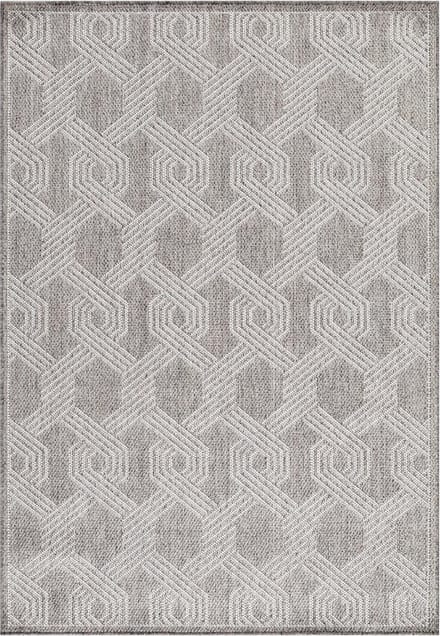 Buitenkleed met patronen Aruba - grijs 4904 - 80x150 cm