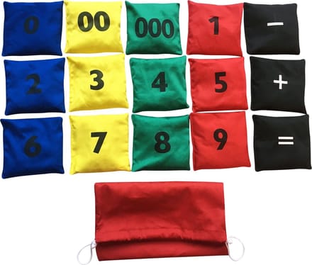 Pittenzakjes set met nummers | 15 stuks | Pittenzak | Werpzakken set van 15