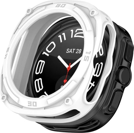 By Qubix - TPU Harnas case (open front) - Wit - Geschikt voor Samsung Galaxy Watch Ultra / Ultra 2 - 47mm
