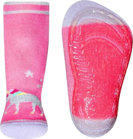 Antislipsok roze met eenhoorn van glittergaren-19/20