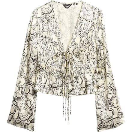 Superdry - Geweven top met plooien en 70s mouwen - Dames - Tops