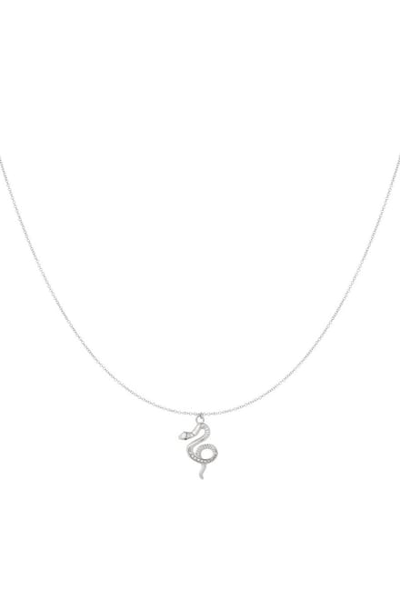 Bijoutheek Collier Slang Steentjes Zilver