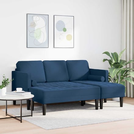 vidaXL - Bankstel - 2 - st - Blauw - Polyester