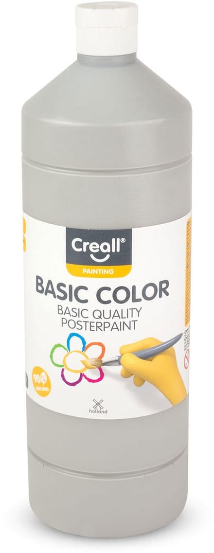 Creall plakkaatverf grijs - schoolverf 1 liter voor kinderen.