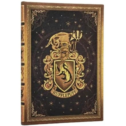 Paperblanks cahier, harry potter: hufflepuff, hardcover, midi, blanco