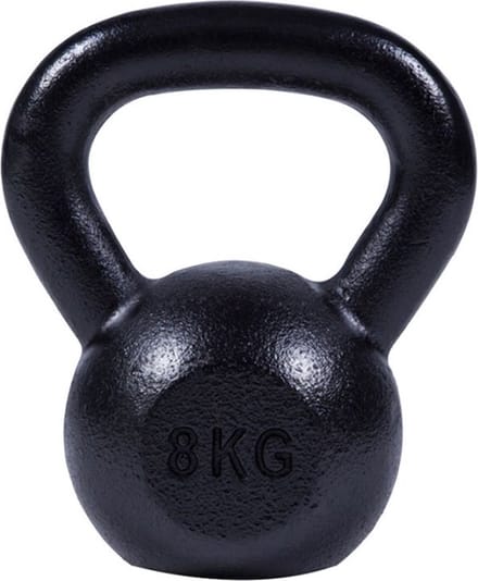 Gorilla Sports - Kettlebell - Gietijzer - Extra Stabiel - Zwart - 8 kg