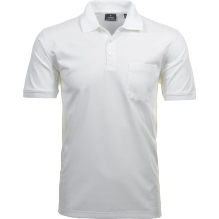 Ragman Softknit Poloshirt Breast Pocket Pima Cotton Mix Wit / male