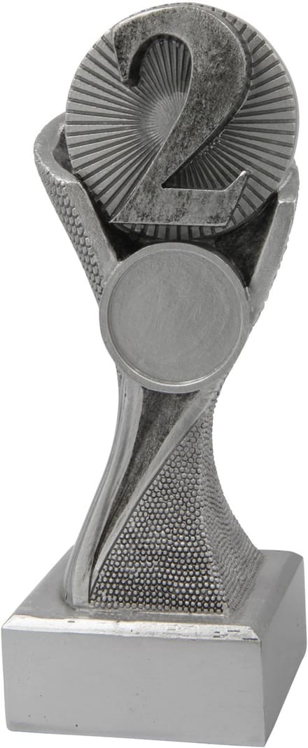 Trofee Nummer 2 Zilver/Zilver 15 cm Eerste Prijs Vis Wedstrijd Viswedstrijd Vissen
