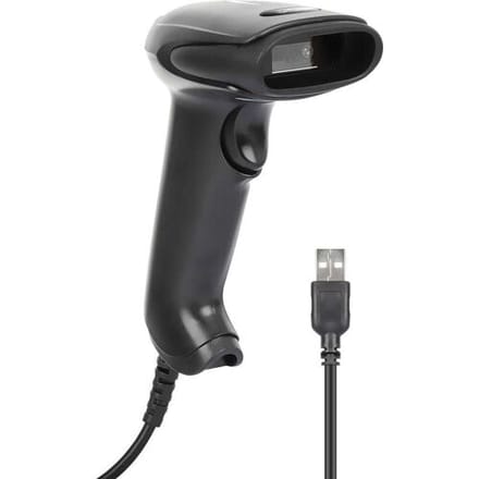 Manhattan 2D LED-Barcodescanner 320mm Scanreichweite integriertes 1,4m USB-A-Kabel schwarz 2D-barcodescanner Kabel 1D, 2D LED Zwart Handmatig USB-A