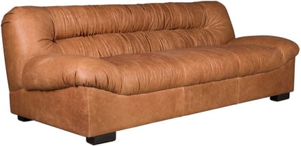 Dutchbone Douglas 3-zitsbank Leer Cognac Bruin