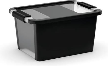 Kis Opbergbox Bi Box L - 40L - 55x35x28cm - Zwart/Transparant