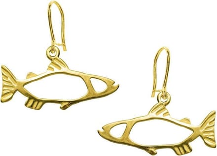 Oorbellen, hang, Kleine gouden zalm
