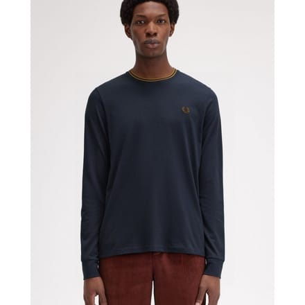 Fred Perry Heren Langsleeve Twin Tipped T-Shirt