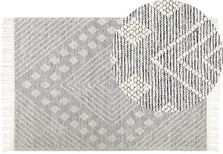 SAVUR - Vintage vloerkleed - Wit - 160 x 230 cm - Wol