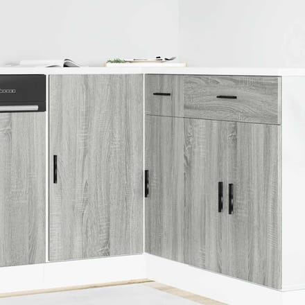 vidaXL - Onderkast - Lyon - bewerkt - hout - grijs - sonoma - eikenkleurig