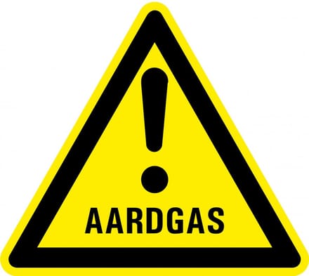 Waarschuwingsbord let op aardgas 400 mm