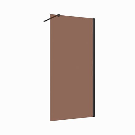 Inloopdouche 70x200 8mm Nano glas mat zwart serie Silvio bronsglas