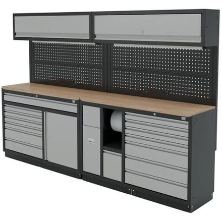 HBM modulair werkplaatssysteem 10-delig, zwart, grijs