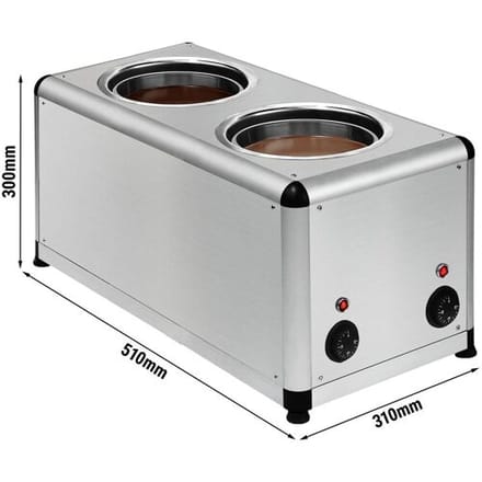 GGM Gastro Schokoladenschmelzgerät - 2x 7 Liter - 1 kW Zilver