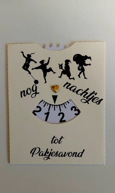 Aftelschijf voor pakjesavond, Witte aftelschijf, Sinterklaas, Piet, Kinderfeest, 5 dec