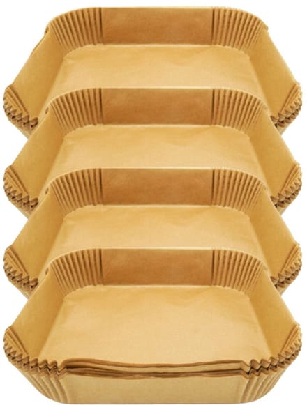 Set van 200 papieren bakvormpjes voor airfryer vierkant 20 cm Fackelmann Divers
