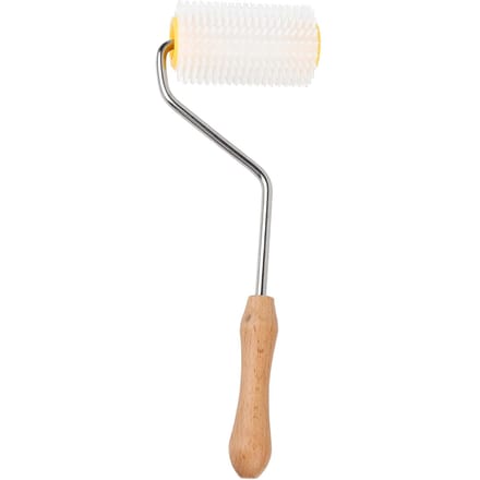 Plastic Honing Ontzegelroller met Houten Handvat Bijenkorf Extractieroller Imkergereedschap white