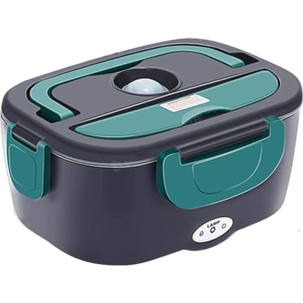 Verwarming Lunchbox 40W Draagbaar Roestvrij staal 110V+12V/24V Dubbele voedingsinterface Roestvrij staal gray