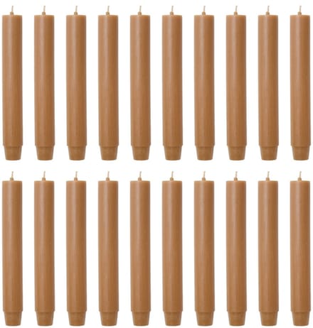 Rustik Lys chique mooie dinerkaarsen pak van 20 stuks 2.6 x 18 cm in de kleur Tabak
