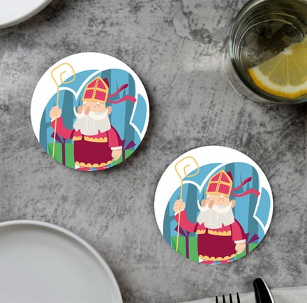 GR onderzetters voor glazen - Sinterklaas - Sint Plat - Vinyl - 6st