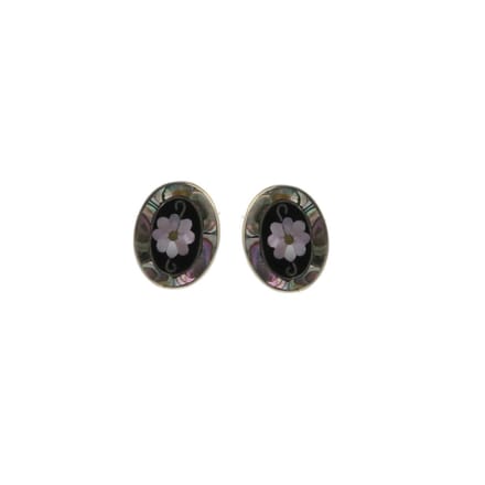 Behave - Oorclips - Ovaal - Abalone schelp - Bloem - Vintage romantisch