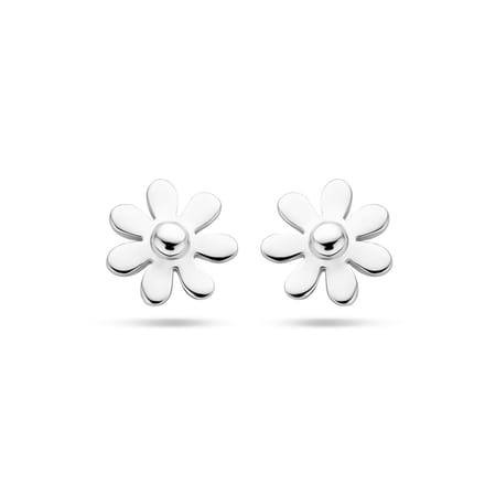 Zilver Gerhodineerd Oorknoppen Bloem 1336599