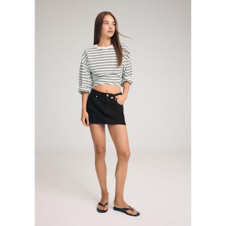 Stradivarius D62 Denim broekrok  Zwart 34
