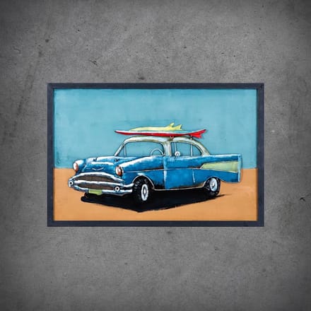 SEART 3D LOFT Auto - Metaal - Hout - 90x60 cm