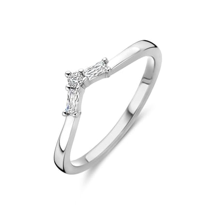 Gerhodineerd Zilver Ring V Met Zirkonia 1339035