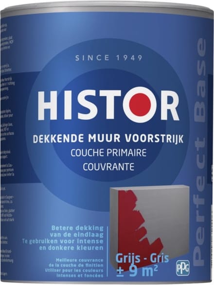 Histor Perfect Base Dekkende Muur Voorstrijk 1 liter - Grijs