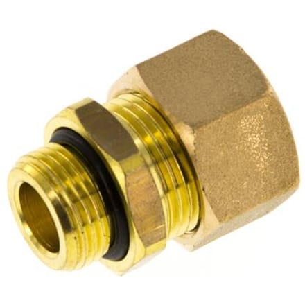 G 3/8'' Buitendraad x 15mm Messing Rechte Knelfitting met NBR Afdichting 82 Bar DIN EN 1254-2
