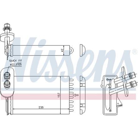 Warmtewisselaar, interieur verwarming NISSENS 73921