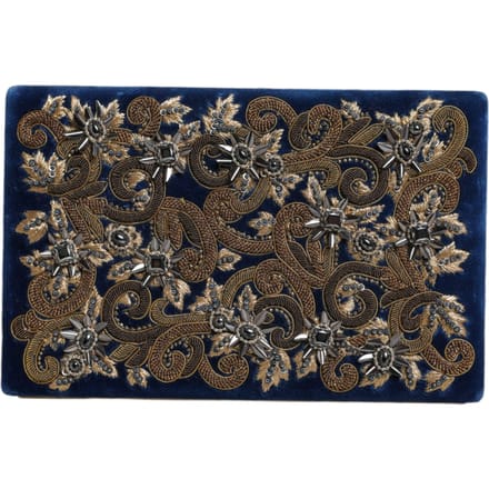 Blauwe Fluweel Gouden Frame Clutch Avondfeest Handtas Tas