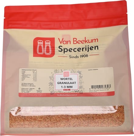 Van Beekum Specerijen - Wortel Granulaat 1-3 mm - 1 KG (hersluitbare stazak)