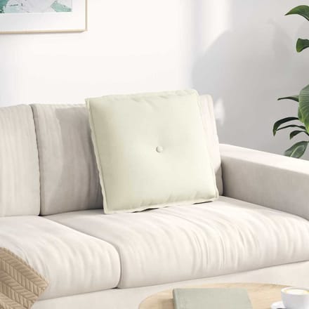 vidaXL - Rugkussen - Crèmekleurig - 50 - x - 45 - x - 19 - cm - Corduroy - stof