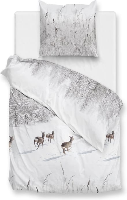 Zohome Snowy Dekbedovertrek - Eenpersoons - Flanel - 140x200-220cm - Wit