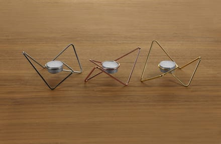 Black+Blum Triangular Loop Waxinelichthouder - Set van 3 Stuks - 14x14x7 cm - Assorti