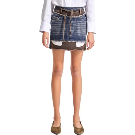 It's Basic - Layered Mini Denim Skirt