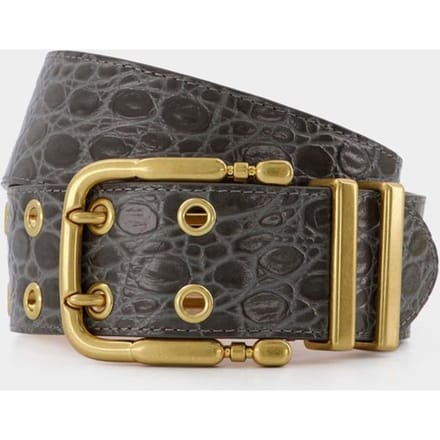 Ceinture Duo - By Far - Krokodillenleer - Grijs