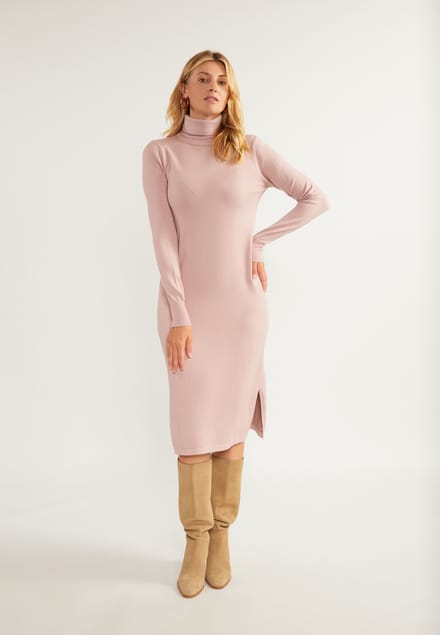 usha Midi gebreide jurk lynnea Dames oud roze