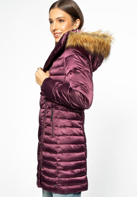 Wittchen Dames Donsjack met Asymmetrische Sluiting Paars Nylon