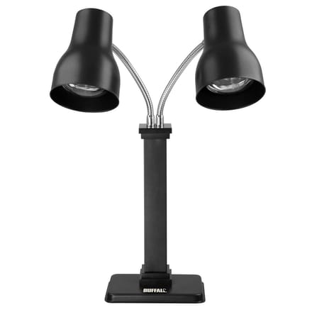 Buffalo Dubbele Warmtelamp Snijstation Mat Zwart 2x250W
