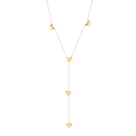 Bijoutheek Collier Y-vorm Hartjes Goud