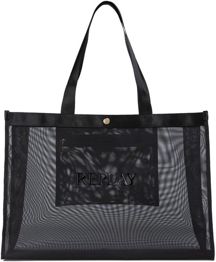 REPLAY schoudertas Tote Bag Black zwart