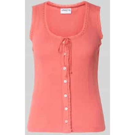 Top met bandjes met ronde hals en knoopsluiting